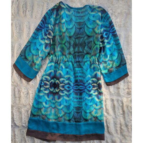 Dolcessa Swimwear Handmade Peacock Print Glam Cover Up/Evening Jacket, Size XS/S - Picture 2 of 7